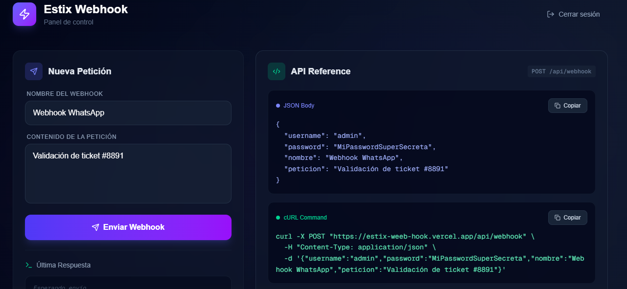 Proyecto Estix Webhook - Desarrollado por Estiven Carvajal